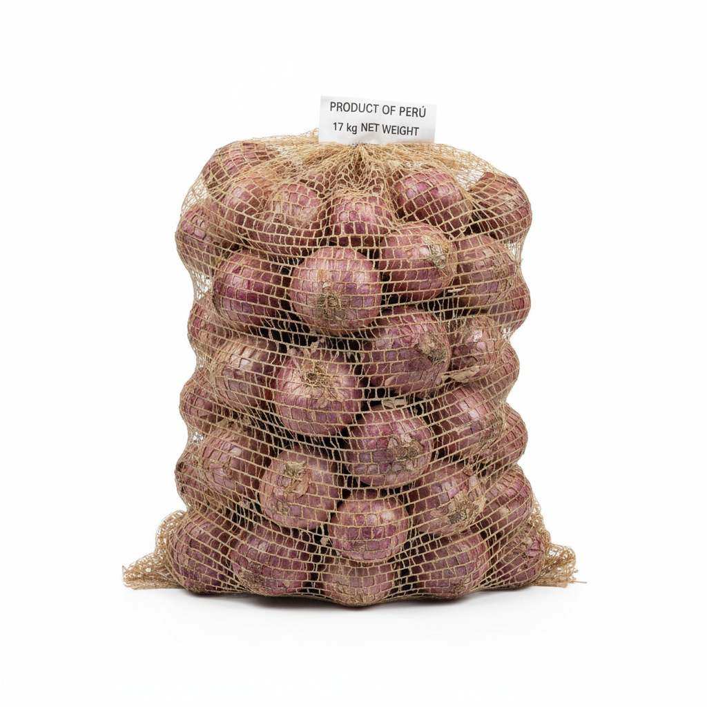 Cebolla morada malla peruana saco 17kg