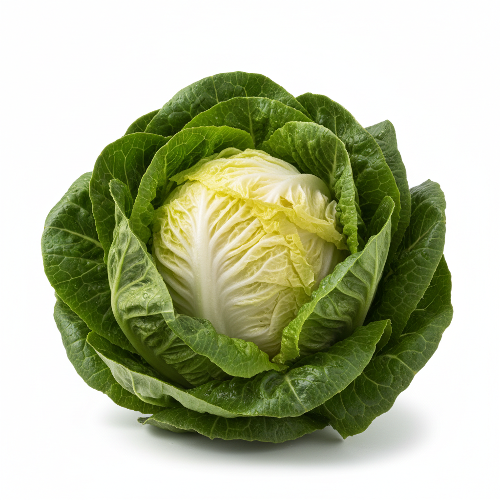 Lechuga escarola redonda unidad fondo blanco