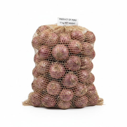 Cebolla morada malla peruana saco 17kg