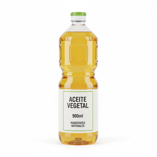 Aceite vegetal envase plástico 900ml fondo blanco