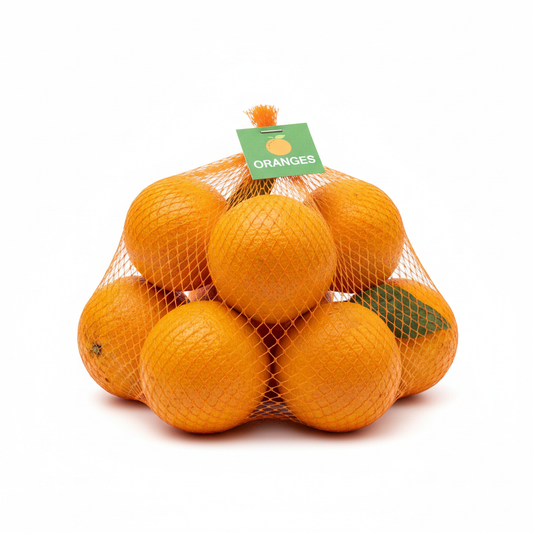 Malla de naranja fondo blanco